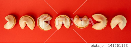 Fortune cookies, lucky Chinese biscuits set 141361158