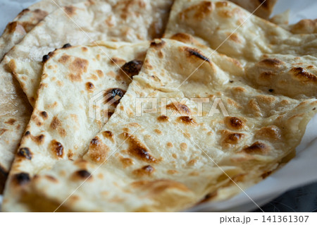 Indian Flat Bread Closeup. Traditional Flatbread Indian Flat Bread Closeup. Traditional Flatbread 141361307