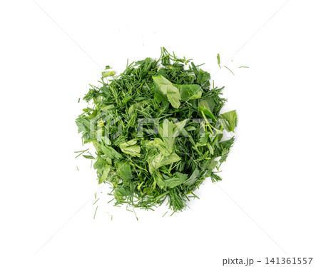 Fresh chopped herbs isolated Fresh chopped herbs isolated 141361557