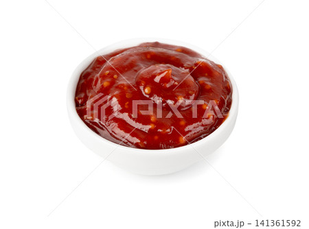 Bbq sauce splash isolated, barbecue ketchup stain 141361592