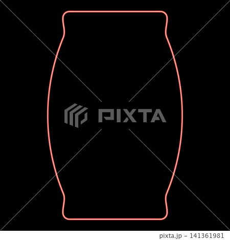 Neon sack with flour full canvas bag sugar salt grain wheat ear with grain package concept ingredient red color vector illustration image flat style Neon sack with flour full canvas bag sugar salt grain wheat ear with grain package concept ingredient red color vector illustration image flat style 141361981