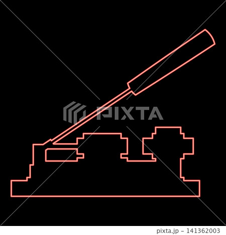 Neon nut cracker nutcracker red color vector illustration image flat style Neon nut cracker nutcracker red color vector illustration image flat style 141362003