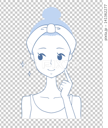 An illustration of a woman with firm, beautiful skin. An illustration of a woman with firm, beautiful skin. 141362277