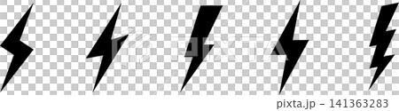 閃電、雷聲和電力能量圖標 141363283