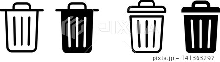 ゴミ箱・削除・消去のアイコンマークイラスト ゴミ箱・削除・消去のアイコンマークイラスト 141363297