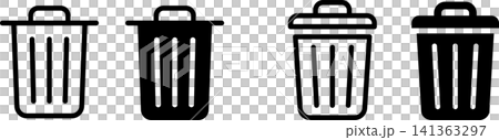 ゴミ箱・削除・消去のアイコンマークイラスト ゴミ箱・削除・消去のアイコンマークイラスト 141363297