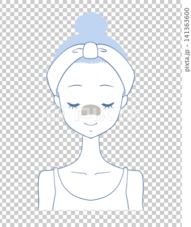 一個女人做黑色毛孔包的插圖 141363600