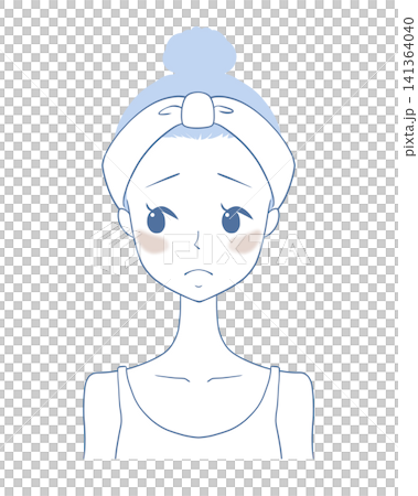 Illustration of a woman suffering from chloasma Illustration of a woman suffering from chloasma 141364040