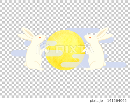 Full moon and rabbit illustration Full moon and rabbit illustration 141364063