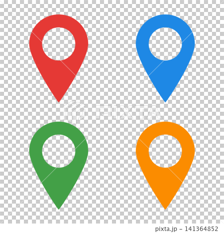 Colorful map pin icon set (red, blue, green, orange, location information, GPS) Colorful map pin icon set (red, blue, green, orange, location information, GPS) 141364852