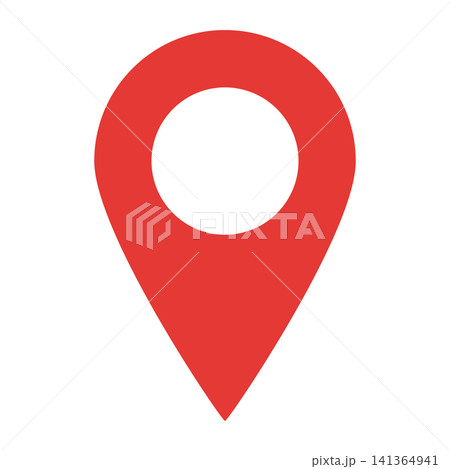 赤いマップピンアイコン(位置情報・地図・GPS・ナビゲーション) 赤いマップピンアイコン(位置情報・地図・GPS・ナビゲーション) 141364941