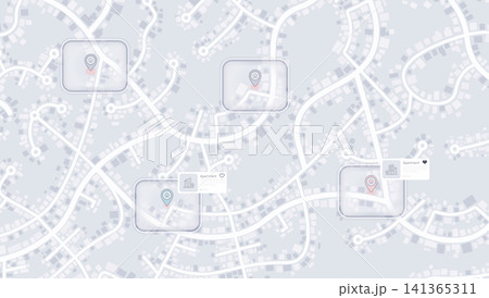 Digital Property Search Map with Apartment Listings in Suburban District Digital Property Search Map with Apartment Listings in Suburban District 141365311