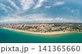 Panoramic aerial view of Tarragona coastline and Mediterranean Sea in Spain 141365660