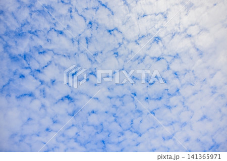 夏の青空に広がるうろこ雲と雲の隙間 夏の青空に広がるうろこ雲と雲の隙間 141365971