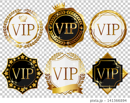 高級感のあるVIPバッジ6種セット ゴールド 高級感のあるVIPバッジ6種セット ゴールド 141366894