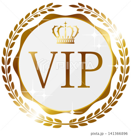 高級感のあるVIPバッジ　ホワイト＆ゴールド 141366896
