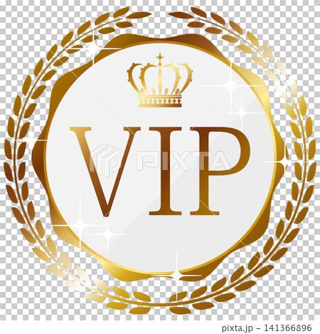 高級感のあるVIPバッジ　ホワイト＆ゴールド 141366896