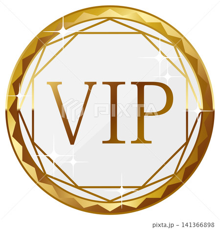 高級感のあるVIPバッジ　ホワイト＆ゴールド 141366898