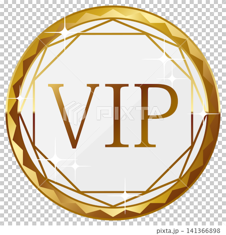 高級感のあるVIPバッジ　ホワイト＆ゴールド 141366898