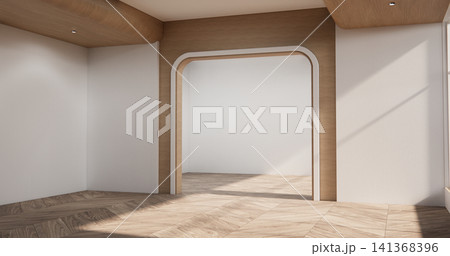 Muji style, Empty wooden room,Cleaning japandi room interior, 3D rendering Muji style, Empty wooden room,Cleaning japandi room interior, 3D rendering 141368396