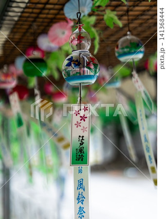 西新井大師 ひょうたん型の江戸風鈴に描かれた金魚と風鈴祭り 西新井大師 ひょうたん型の江戸風鈴に描かれた金魚と風鈴祭り 141368444