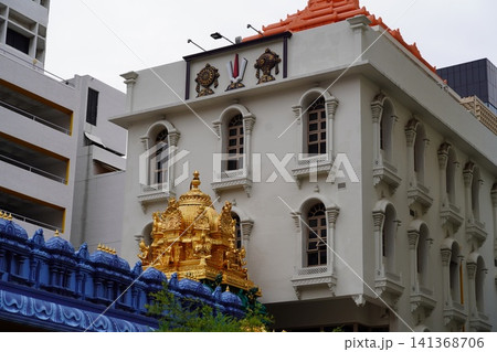 Vibrant Hindu Temple Architecture in Urban Setting 141368706