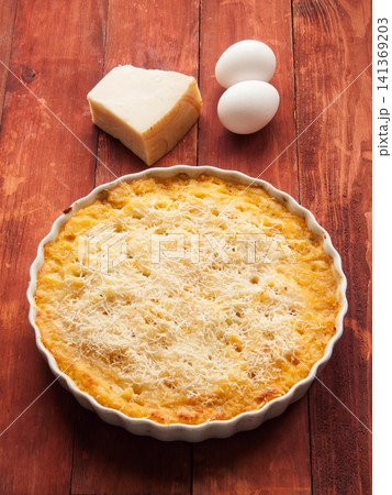 Traditional Shepherd's pie or cottage pie in French cuisine called hachis Parmentier, savoury dish Traditional Shepherd's pie or cottage pie in French cuisine called hachis Parmentier, savoury dish 141369203
