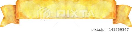 Watercolor yellow ribbon 141369547