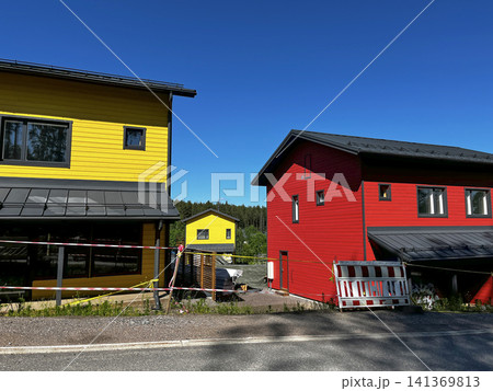 Modern Wooden Houses in Porvoo, Finland. Modern Wooden Houses in Porvoo, Finland. 141369813