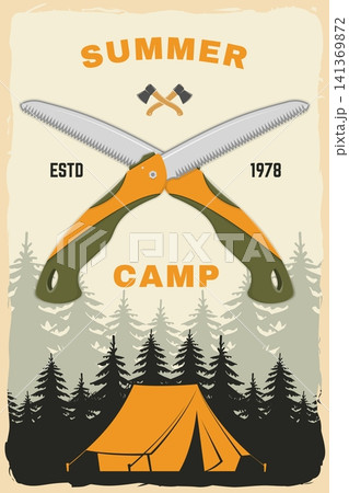 Vintage Camping Poster Vector, Folding Saw Camping Poster, Retro Bushcraft Outdoor Adventure Wall Art Vector Illustration Vintage Camping Poster Vector, Folding Saw Camping Poster, Retro Bushcraft Outdoor Adventure Wall Art Vector Illustration 141369872