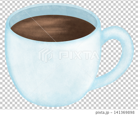 Illustration of coffee poured into a coffee cup 141369898