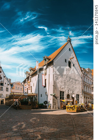 Tallinn Old Town Square and Historic White Buildings View Tallinn Old Town Square and Historic White Buildings View 141370845