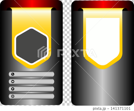 Executive professional corporate badge identity vertical business card mockup layout with gold accents 141371101