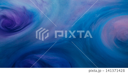 Vapor flow. Ink swirl. Violet blue art smoke liquid stream whirl blend color. Fume shimmering vortex abstract water blur background. Vapor flow. Ink swirl. Violet blue art smoke liquid stream whirl blend color. Fume shimmering vortex abstract water blur background. 141371428