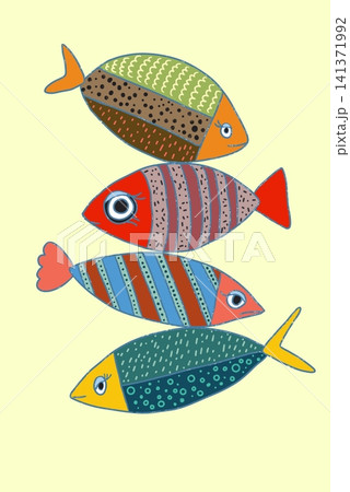 Decorative Fish Illustration Set 141371992