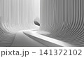 Futuristic white parametric architecture corridor mockup 141372102