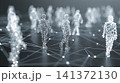Digital human figures standing in glowing network 141372130