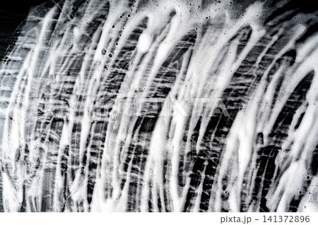 Soap foam on black background 141372896