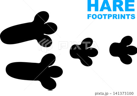 Rabbit footprint icon, easter bunny paw foot trail 141373100