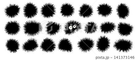 Sea urchin vector icon set Sea urchin vector icon set 141373146