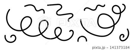 Chaotic line abstract pattern, wavy doodle thread vector background 141373184