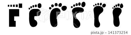 Footprint icon set, barefoot trace, shoe prints Footprint icon set, barefoot trace, shoe prints 141373254