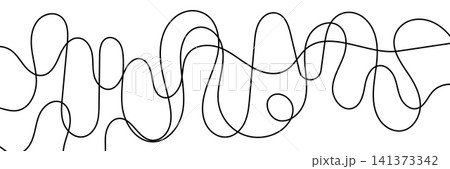 Chaotic line abstract pattern, wavy doodle thread vector background Chaotic line abstract pattern, wavy doodle thread vector background 141373342