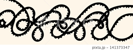 Chaotic line abstract pattern, wavy doodle thread vector background Chaotic line abstract pattern, wavy doodle thread vector background 141373347
