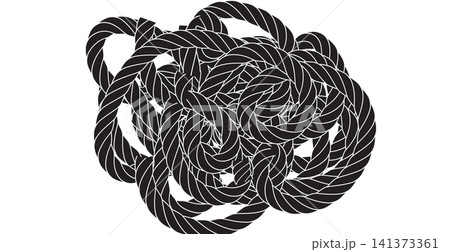 Chaotic rope pattern, tangled cord vector texture Chaotic rope pattern, tangled cord vector texture 141373361