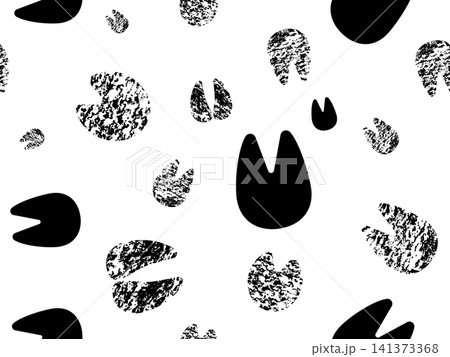 Cow hoof footprint icon, goat or sheep line track 141373368