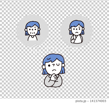 怪我や老後を不安に思う若いスーツの女性のイラスト 141374003