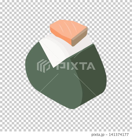 おにぎり(着物巻き・鮭)のイラスト おにぎり(着物巻き・鮭)のイラスト 141374177