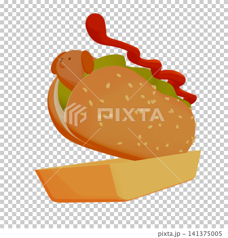 A character inspired by a lively hot dog. A character inspired by a lively hot dog. 141375005