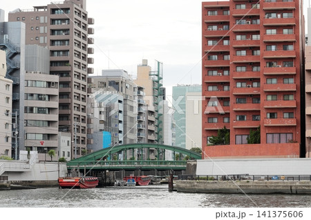 東京都市風景 隅田川 神田川合流点 東京都市風景 隅田川 神田川合流点 141375606